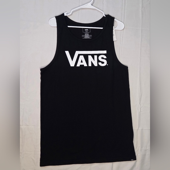 Vans Black and White Skater Style Logo Tank Top Medium Casual Cool - Picture 2 of 5